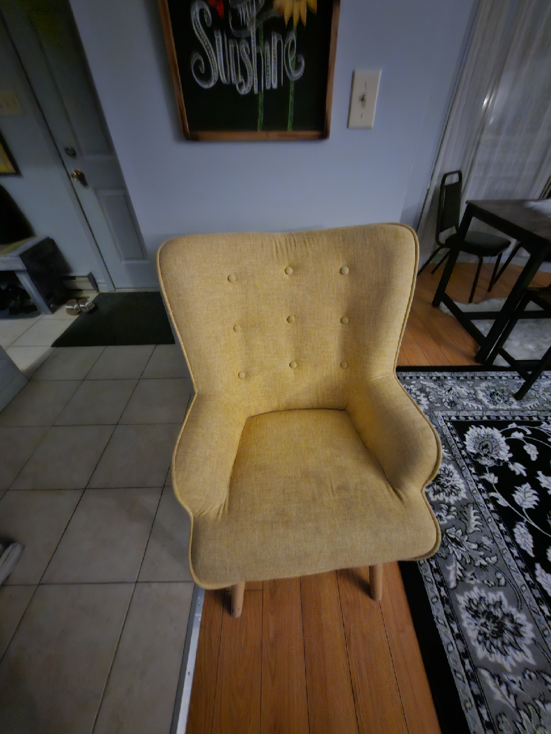 Yellow Wingback Accent Chair - photo 4