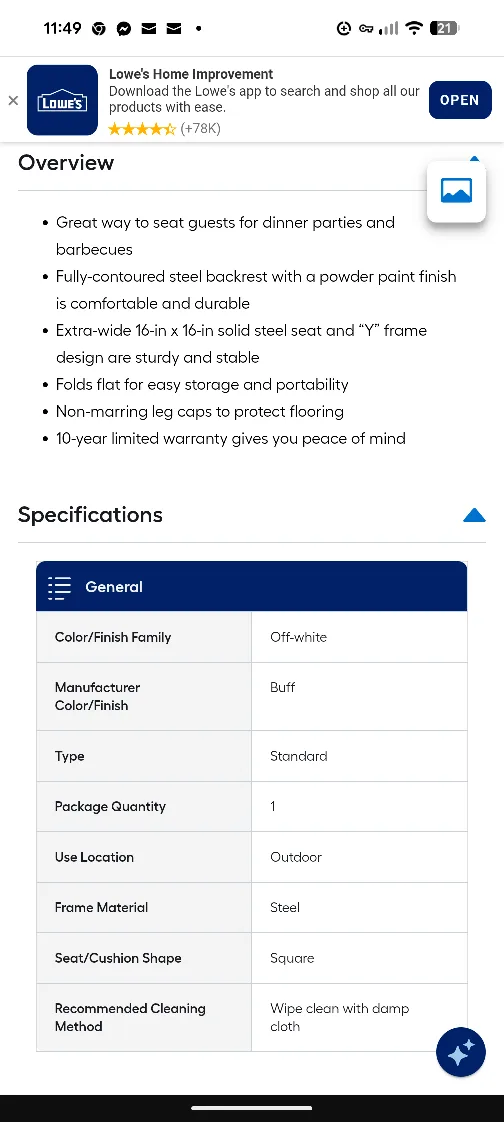 Set of 2 Beige Folding Chairs image indicator(9)