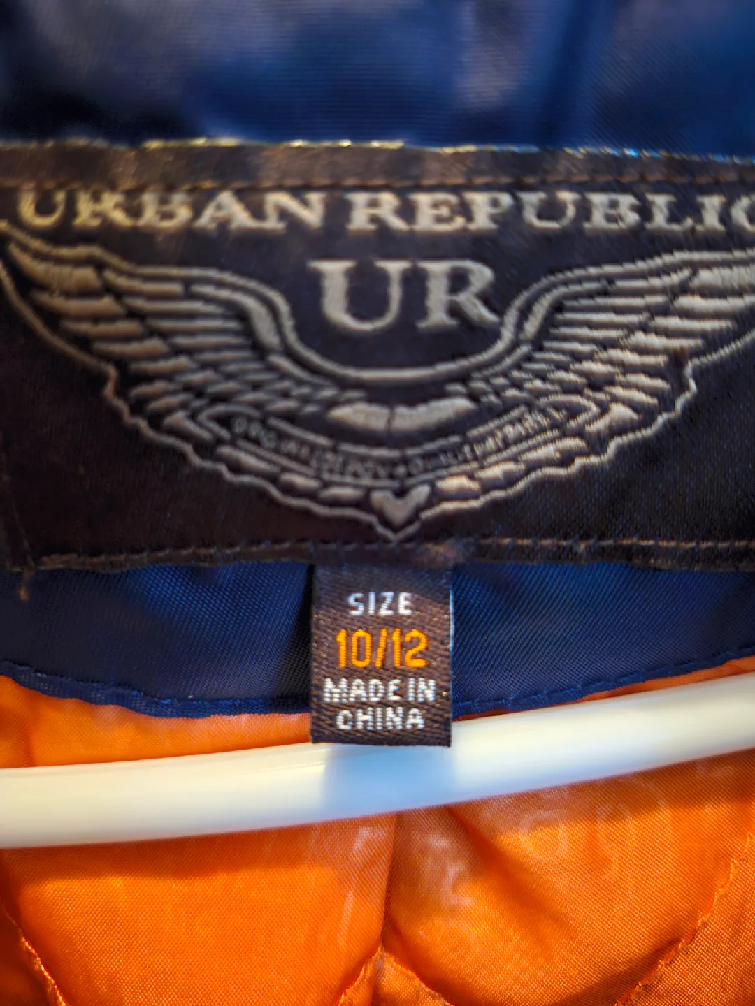 Urban Republic Kids' Blue Hooded Bomber Jacket Size 10/12 image indicator(3)