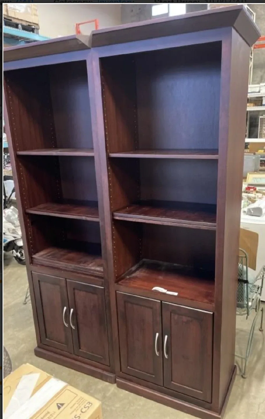2 PC SOLID WOOD LIBRARY BOOKSHELVES