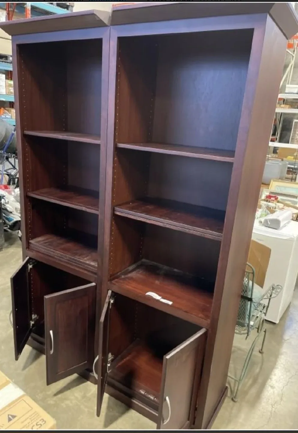 2 PC SOLID WOOD LIBRARY BOOKSHELVES image indicator(2)