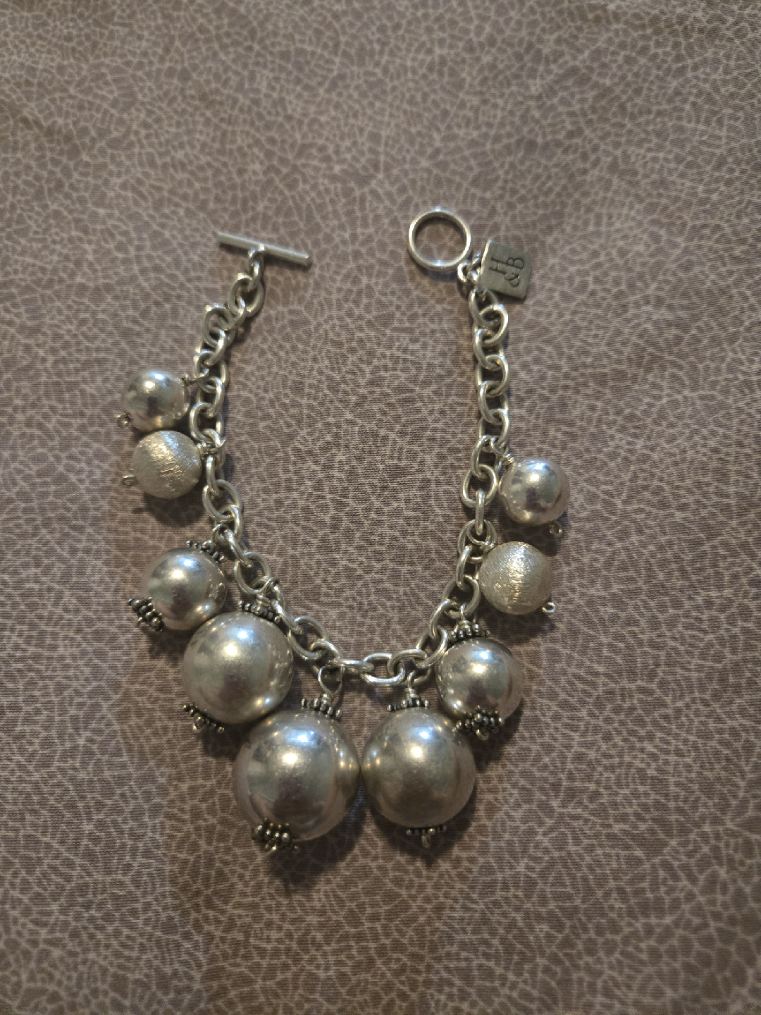 Heetesh & Bakhai Sterling Silver Ball Charm Bracelet
