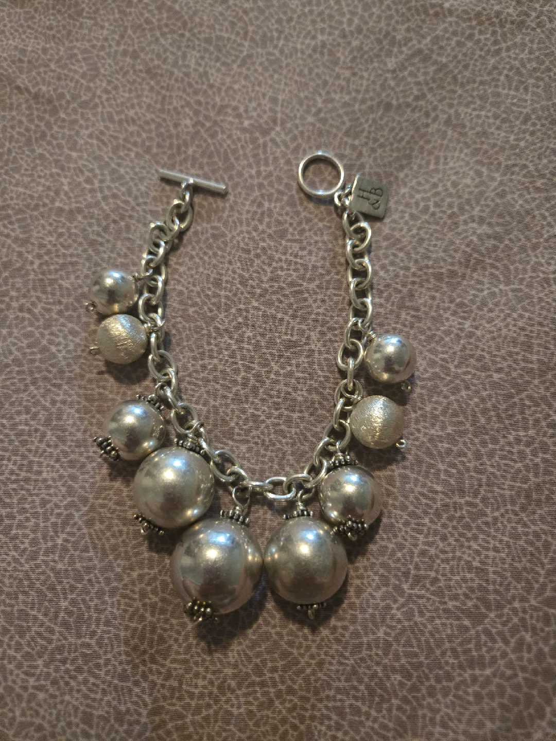 Heetesh & Bakhai Sterling Silver Ball Charm Bracelet