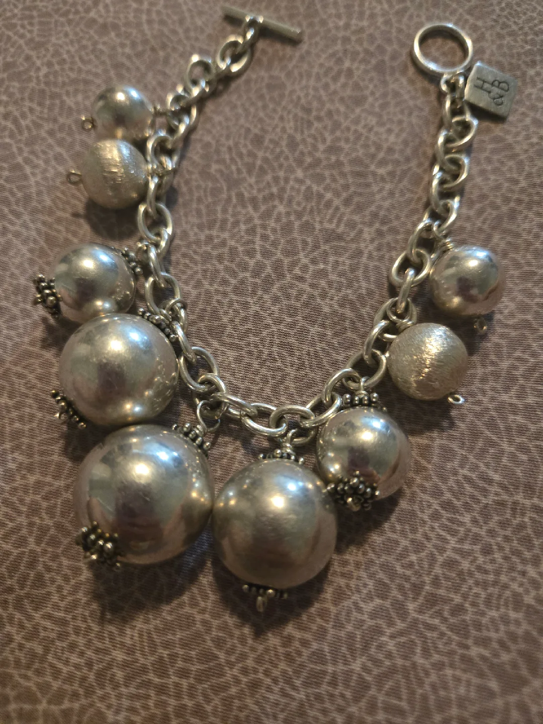 Heetesh & Bakhai Sterling Silver Ball Charm Bracelet image indicator(3)