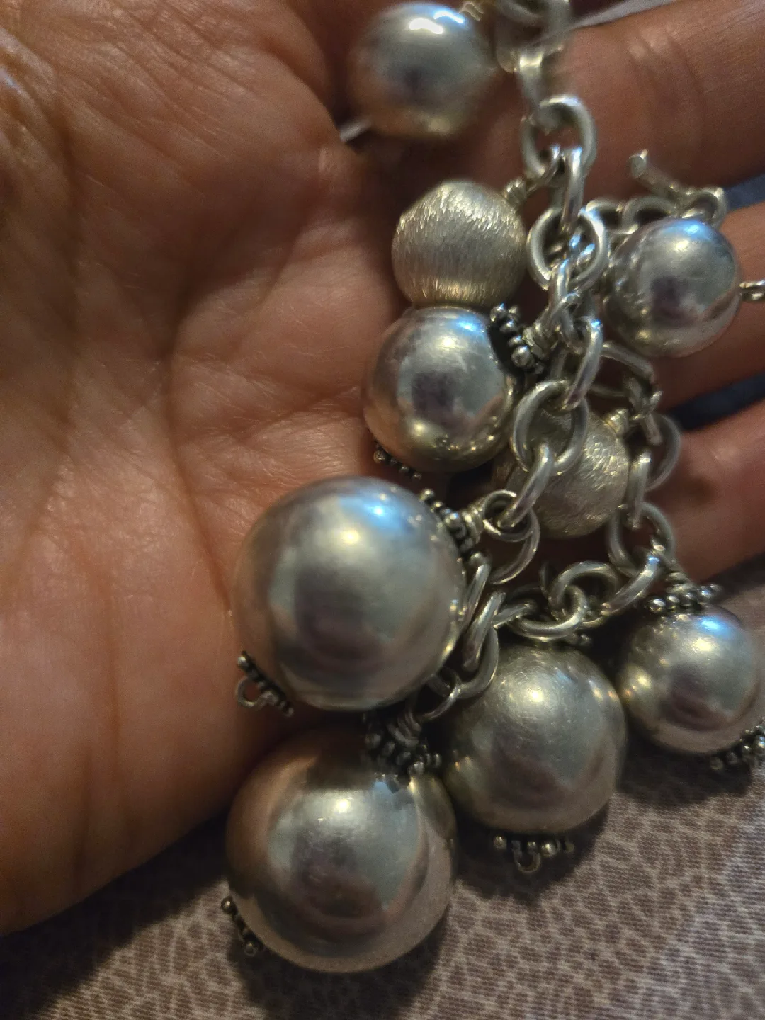 Heetesh & Bakhai Sterling Silver Ball Charm Bracelet image indicator(4)
