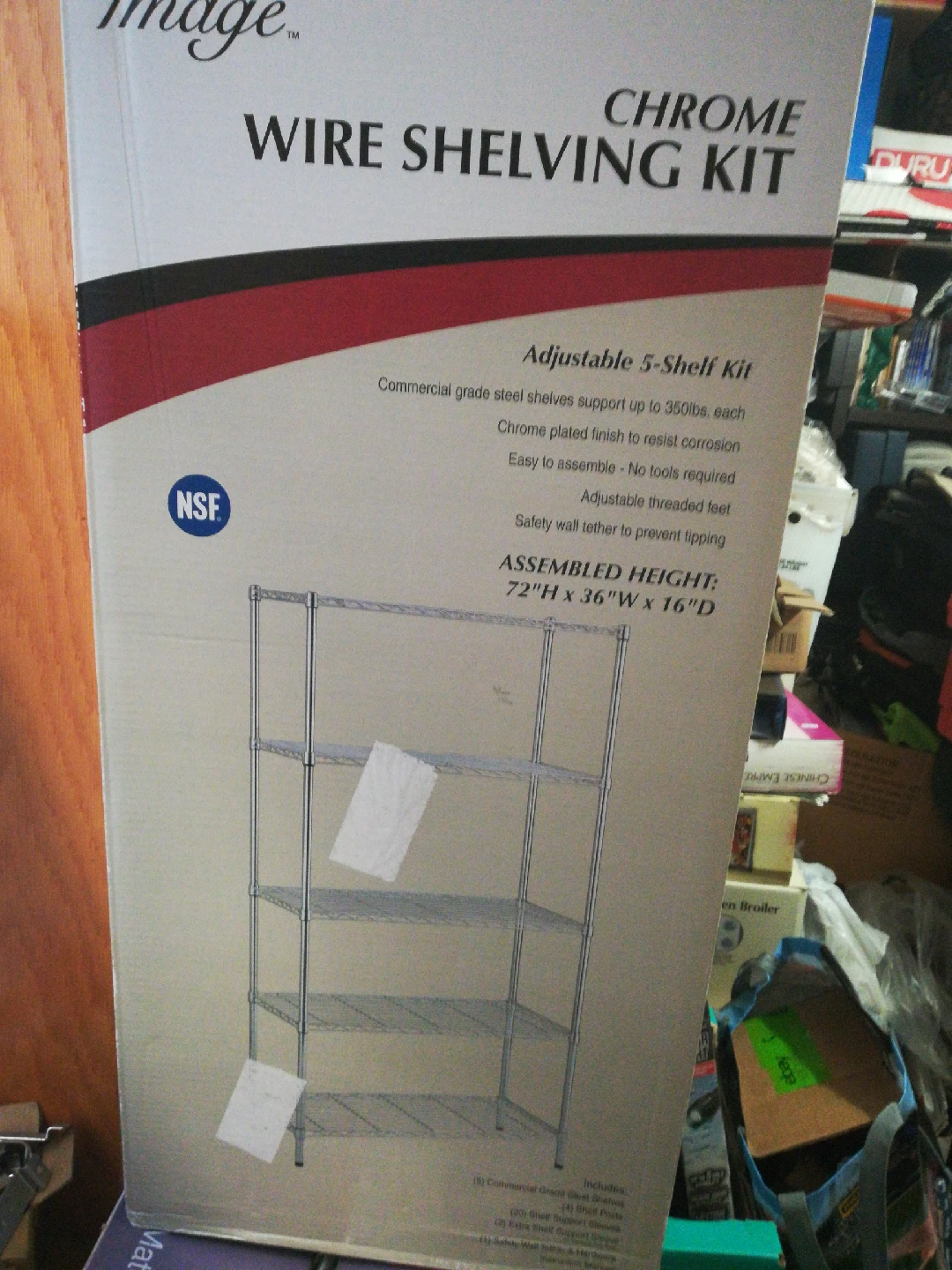 Menard Chrome 5 Tier Wire Shelving Kit - 72"x36"x16" - photo 5