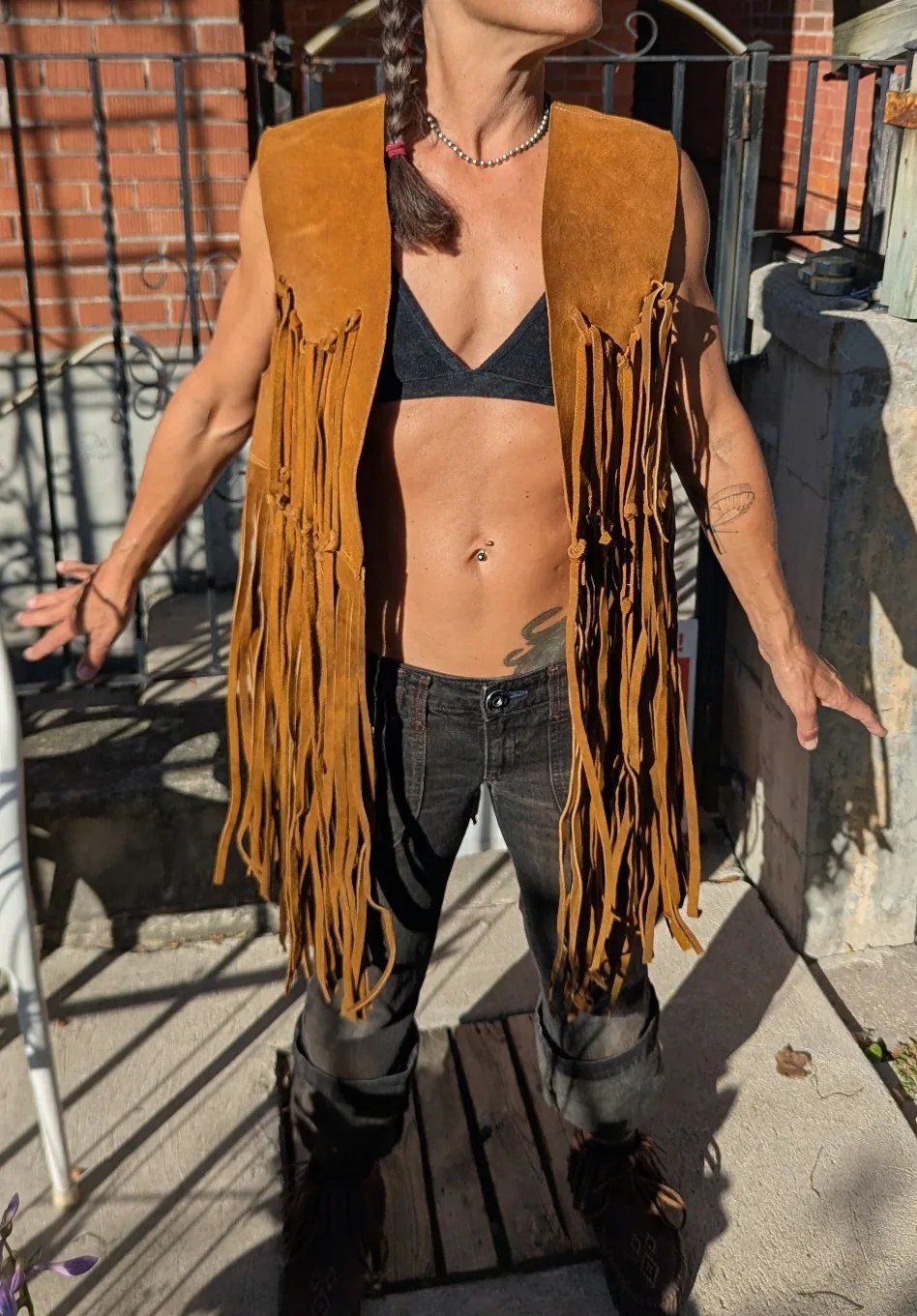 Vintage Suede Fringe Vest thumbnail