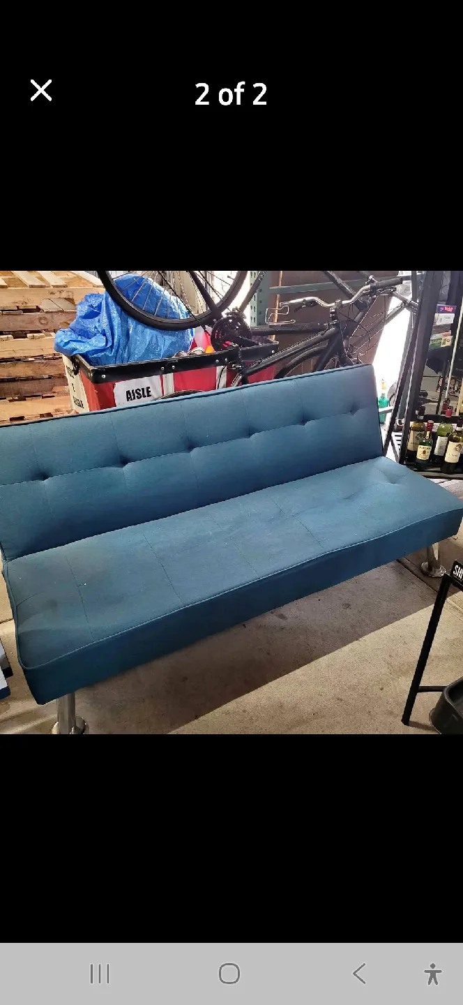Blue Futon Couch thumbnail