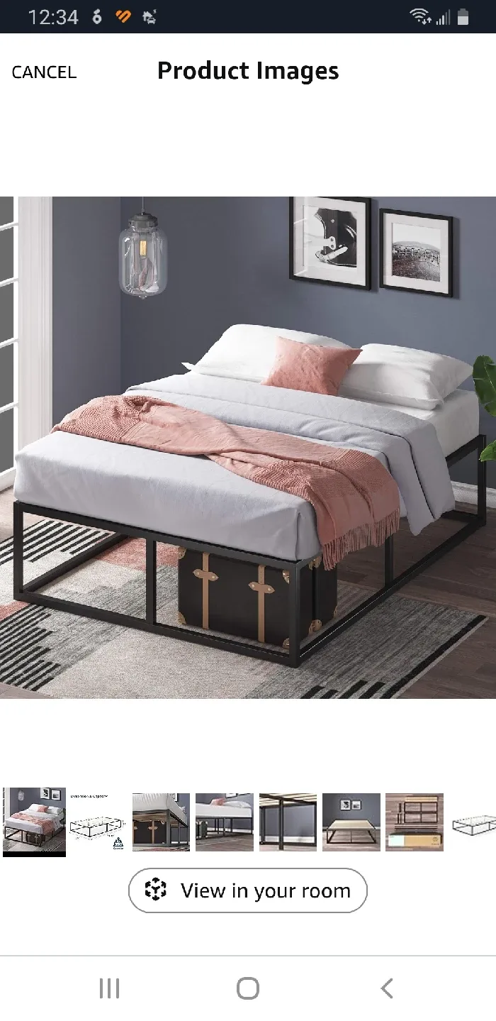 🥕Metal Bed Frame Narrow  twin - 74x30 inches thumbnail