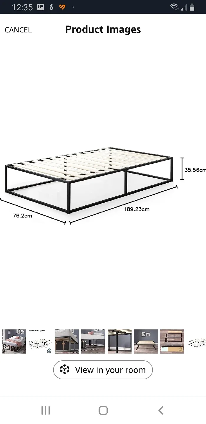 Metal Bed Frame Narrow  twin - 74x30×14 inches BNIB image indicator(8)