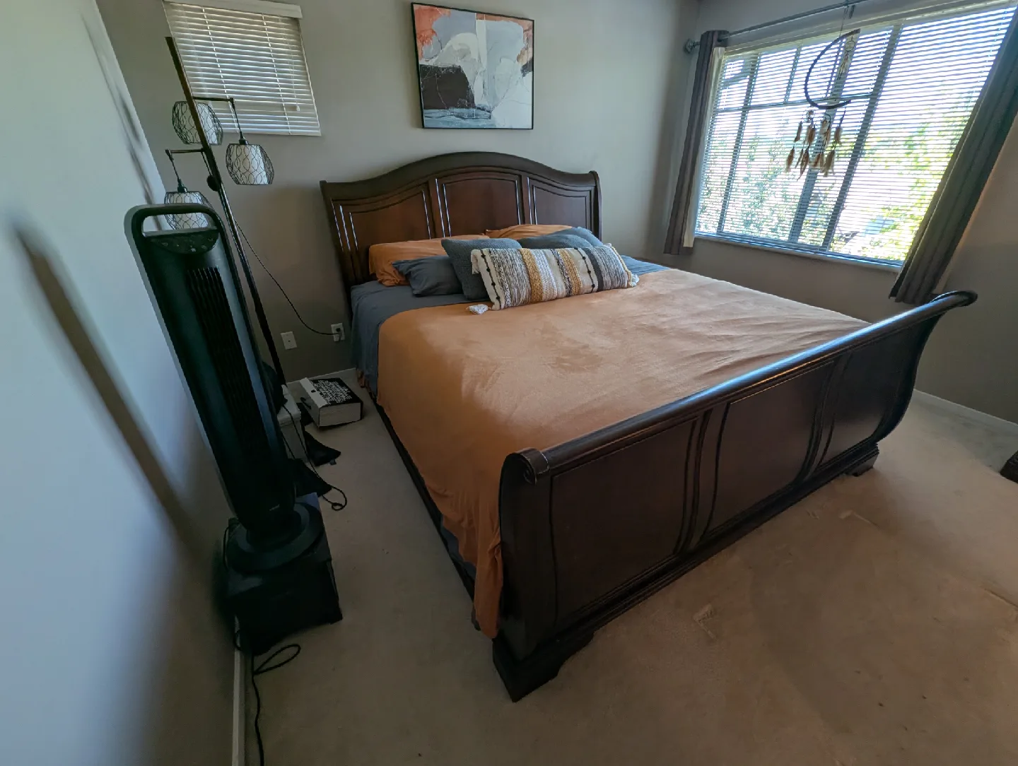 Dark Wood King Size Bed Frame, Mattress and Box Springs image indicator(4)