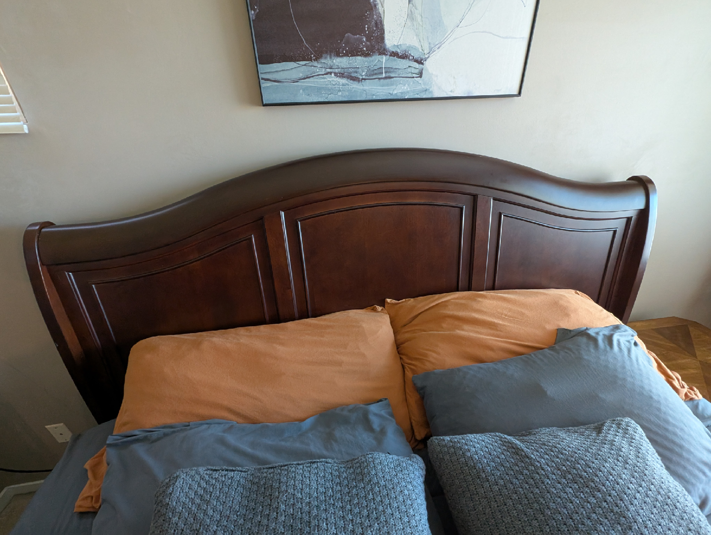 Dark Wood King Size Bed Frame, Mattress and Box Springs - photo 5