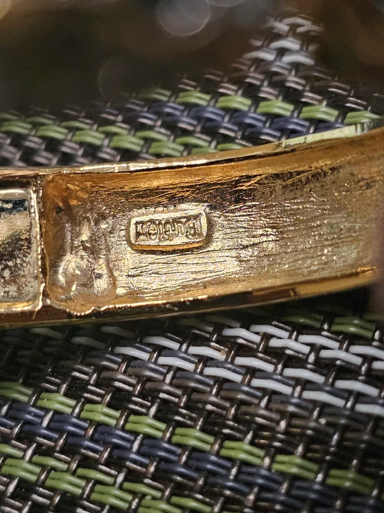 Butler Rhinestone Panther Head Bangle Bracelet with Ring image indicator(4)