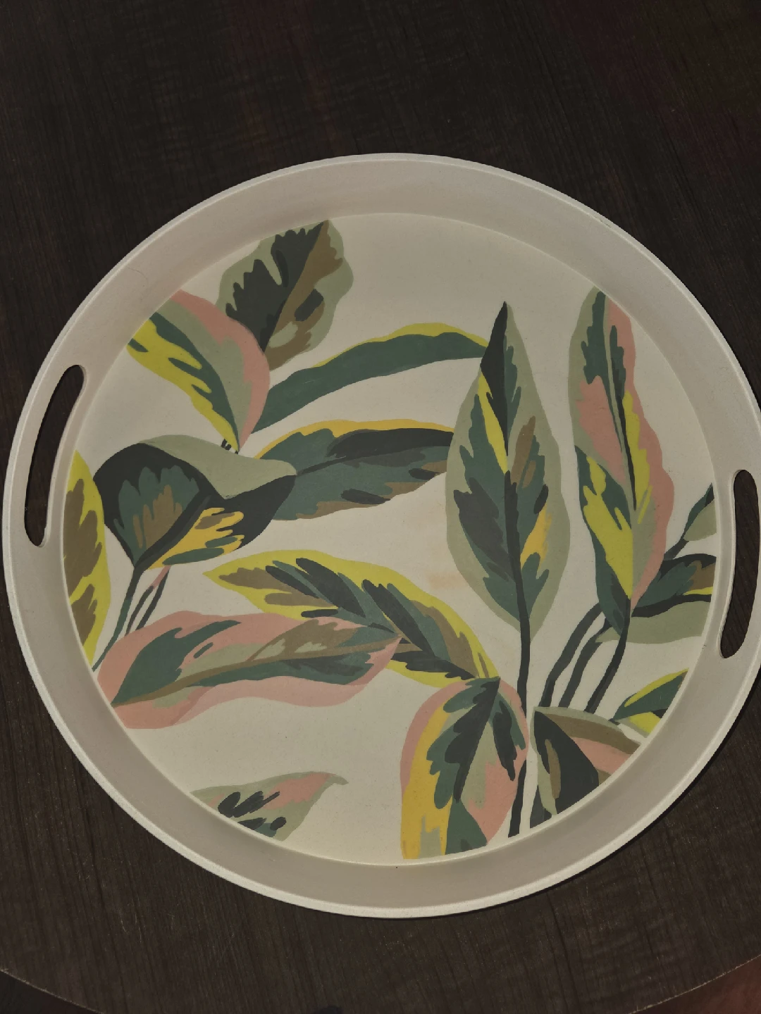 Decorative Round Serving Tray with Handles - photo 2