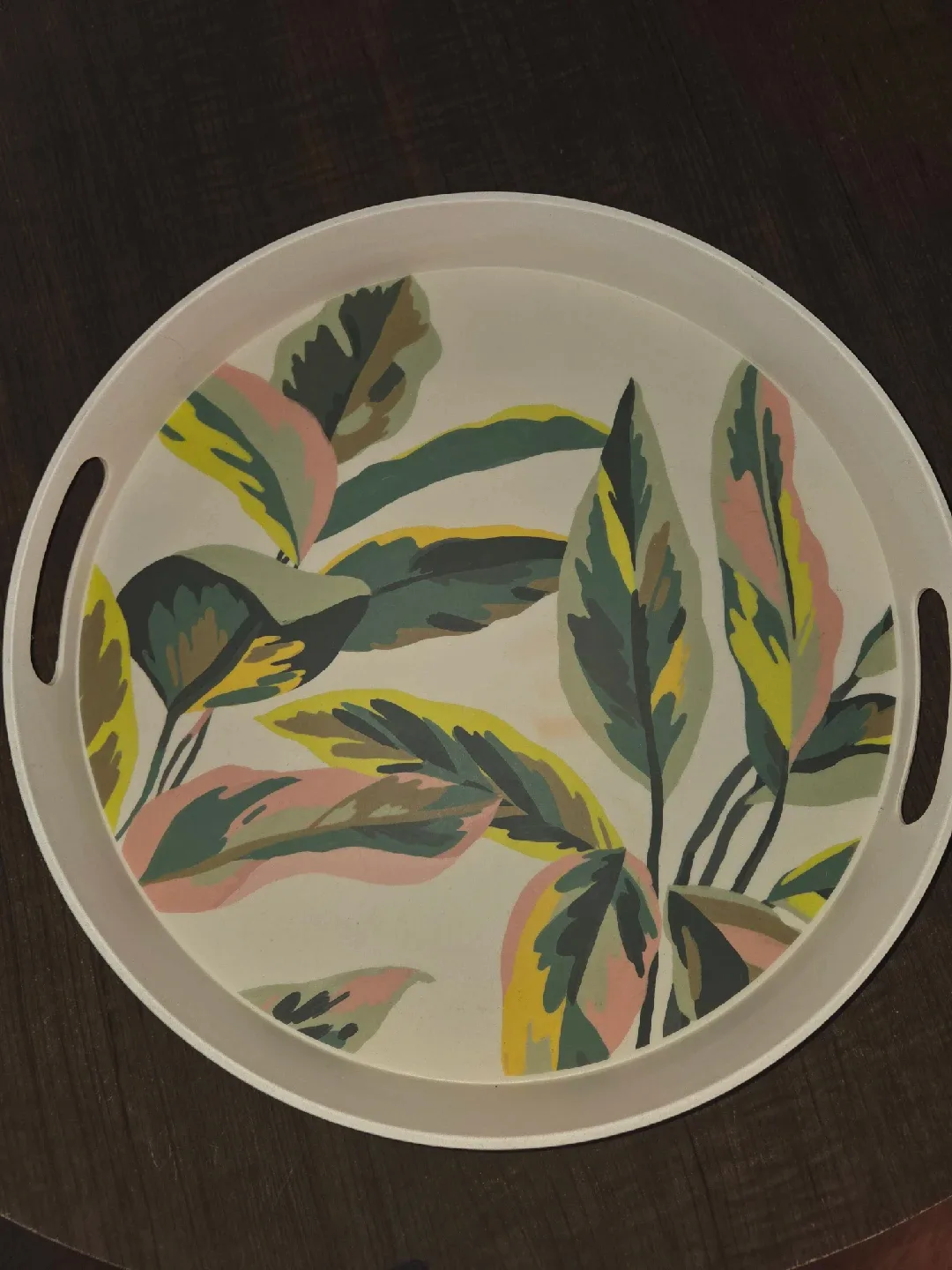 Decorative Round Serving Tray with Handles image indicator(2)