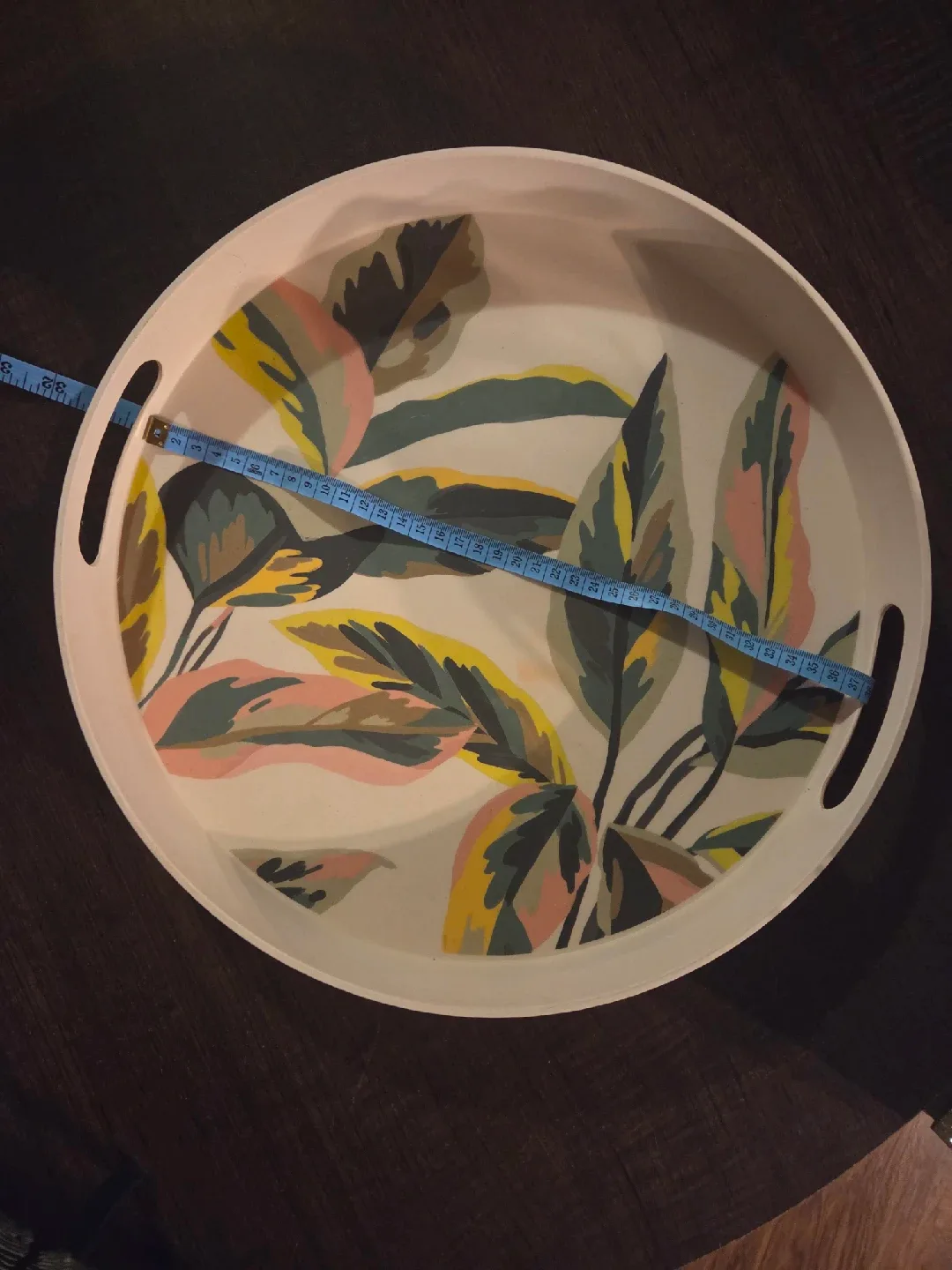 Decorative Round Serving Tray with Handles image indicator(4)