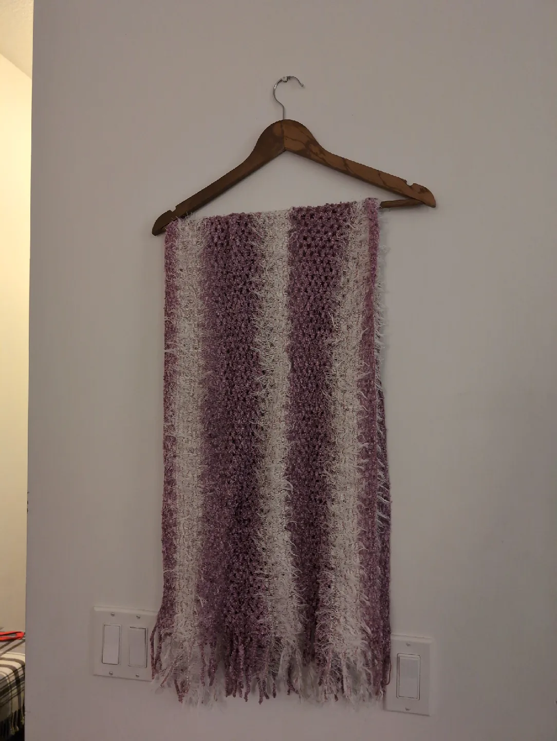 Purple and White Striped Scarf image indicator(2)