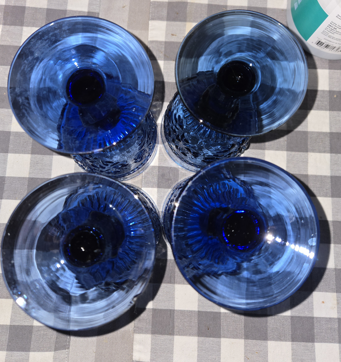 9 Blue Embossed Goblets - photo 4