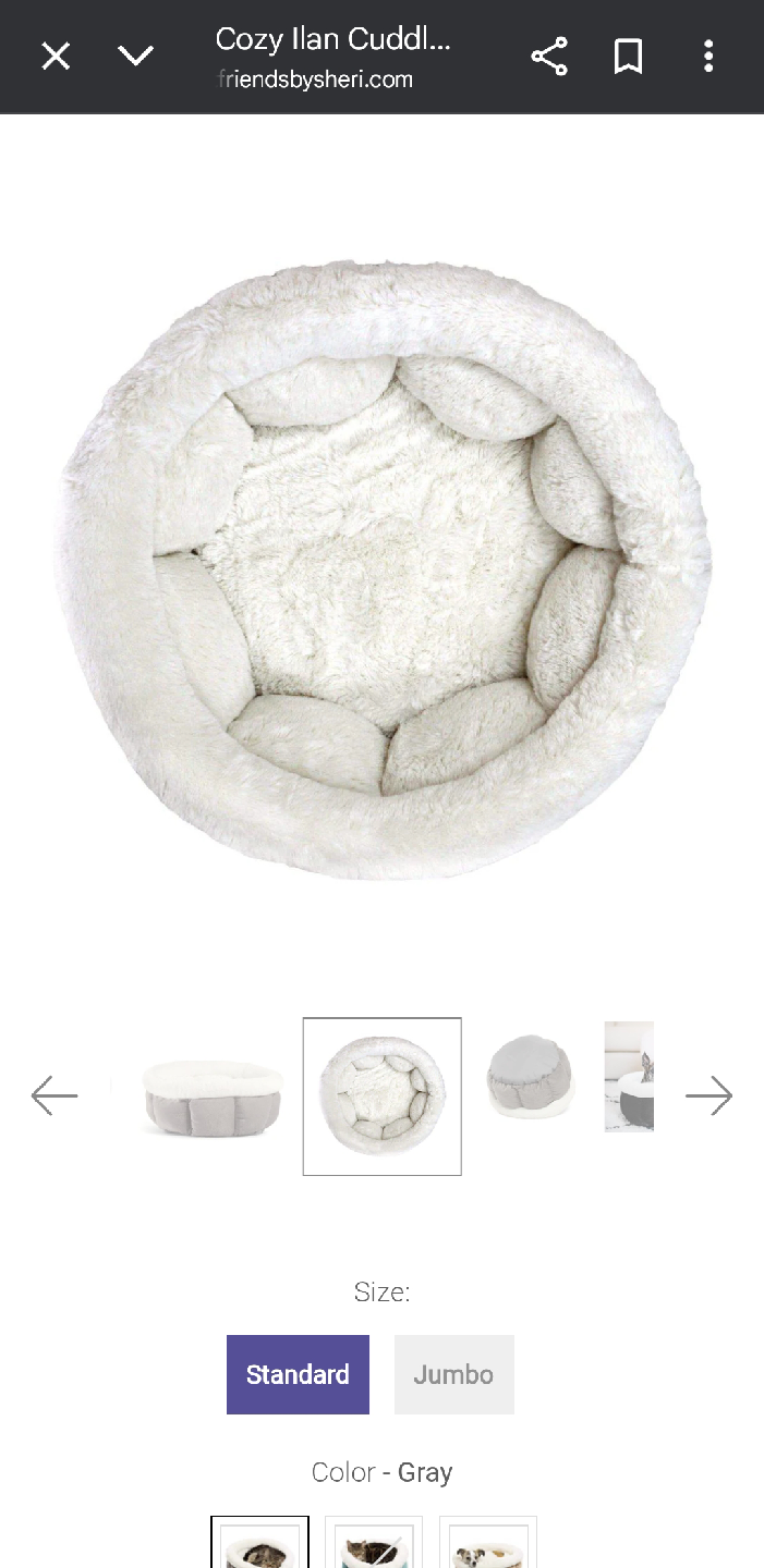 Friends by Sheri Cozy Cuddler Pet Bed - Standard, Gray - photo 2