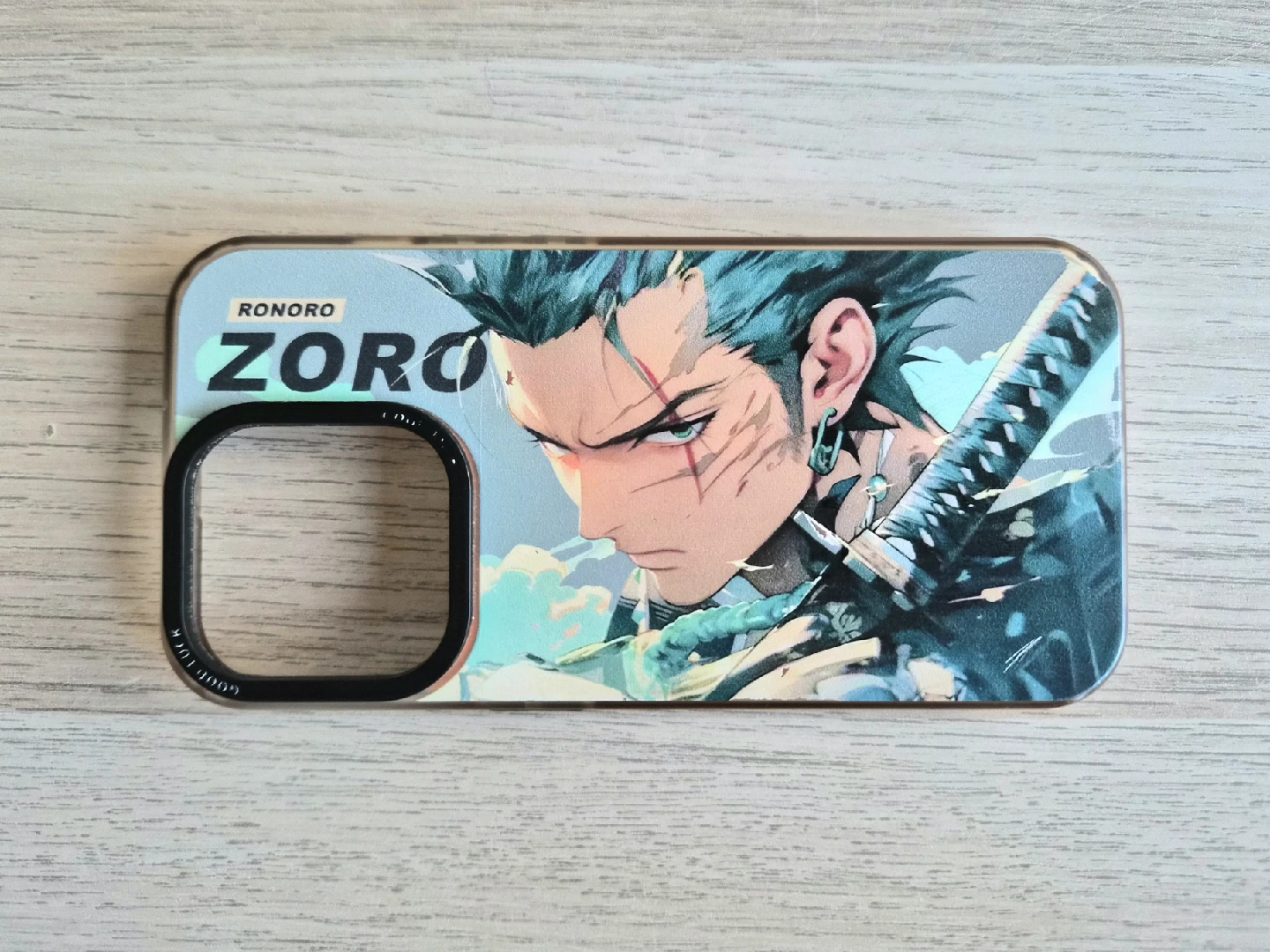 One Piece Anime Case – iPhone 15 Pro Case (Green / Zoro Design)