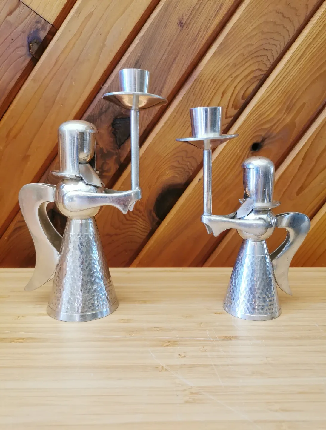 Vintage Set of 2 Angel Candle Holders thumbnail