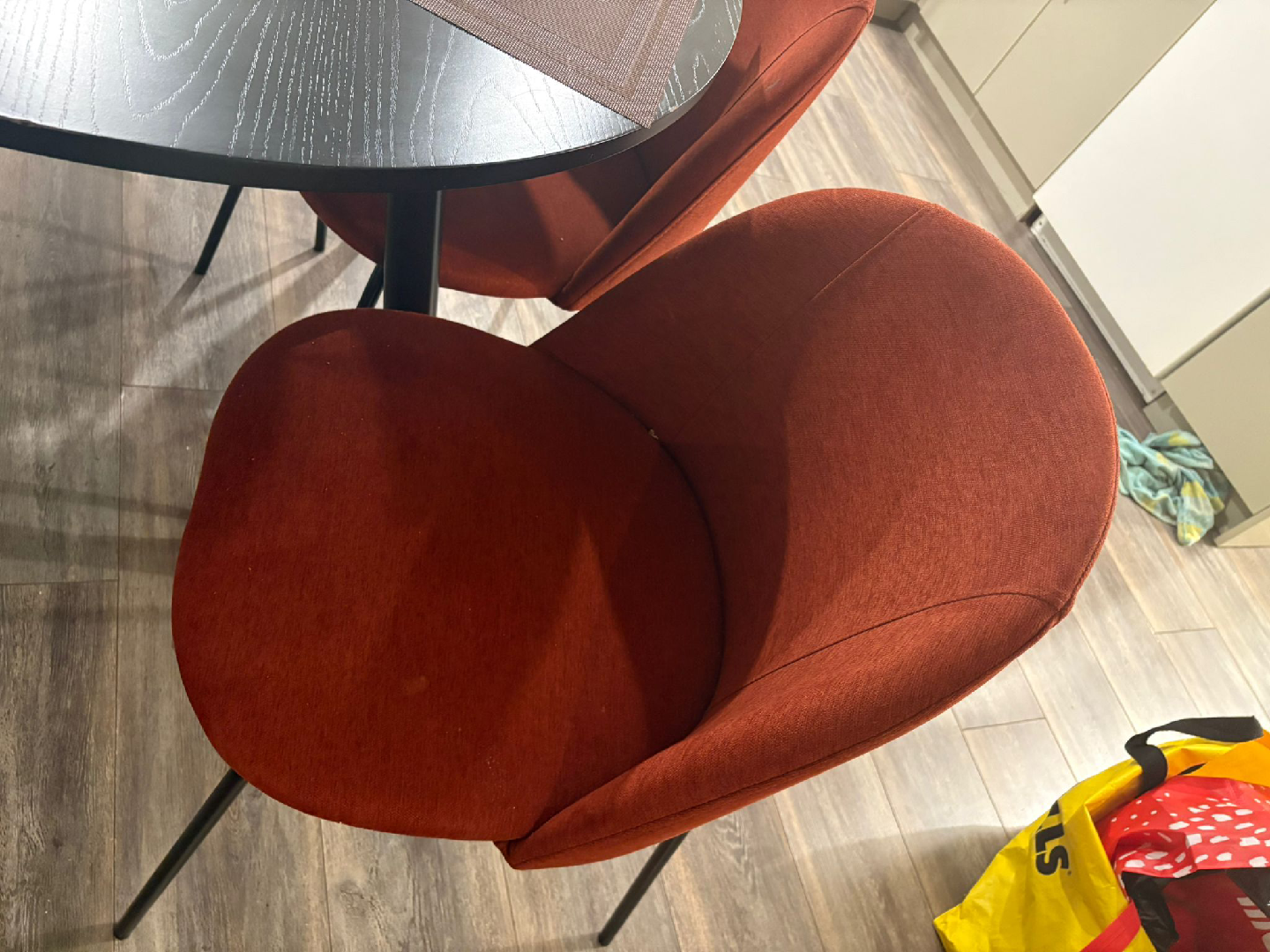 Round Dining Table with 4 Chairs - Orange