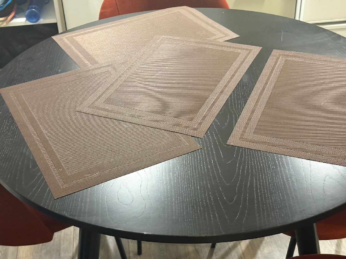 Round Dining Table with 4 Chairs - Orange - photo 2