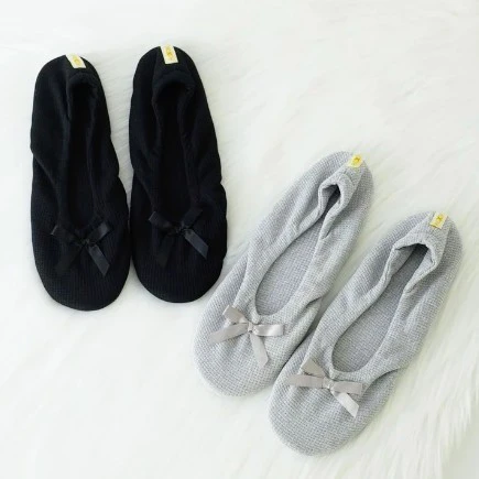 Women's Flat Slip Ons - Black and Gray