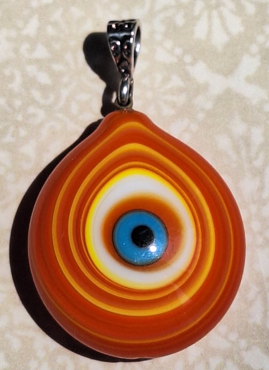 Orange Evil Eye Pendant