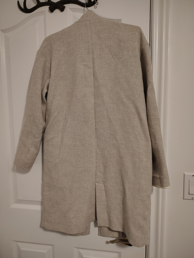 Zara XS Beige Linen Blend Coat - photo 2