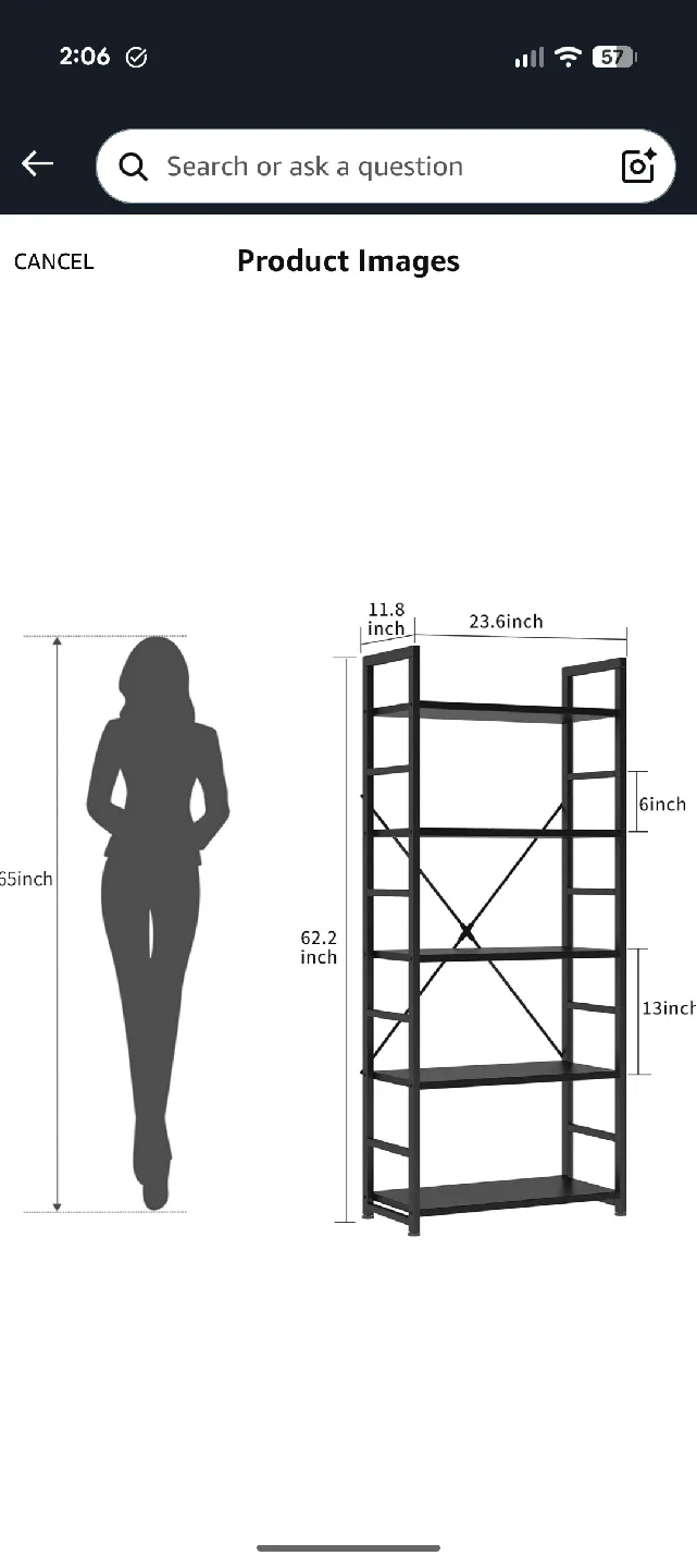 Black Metal 5-Tier Shelf image indicator(2)