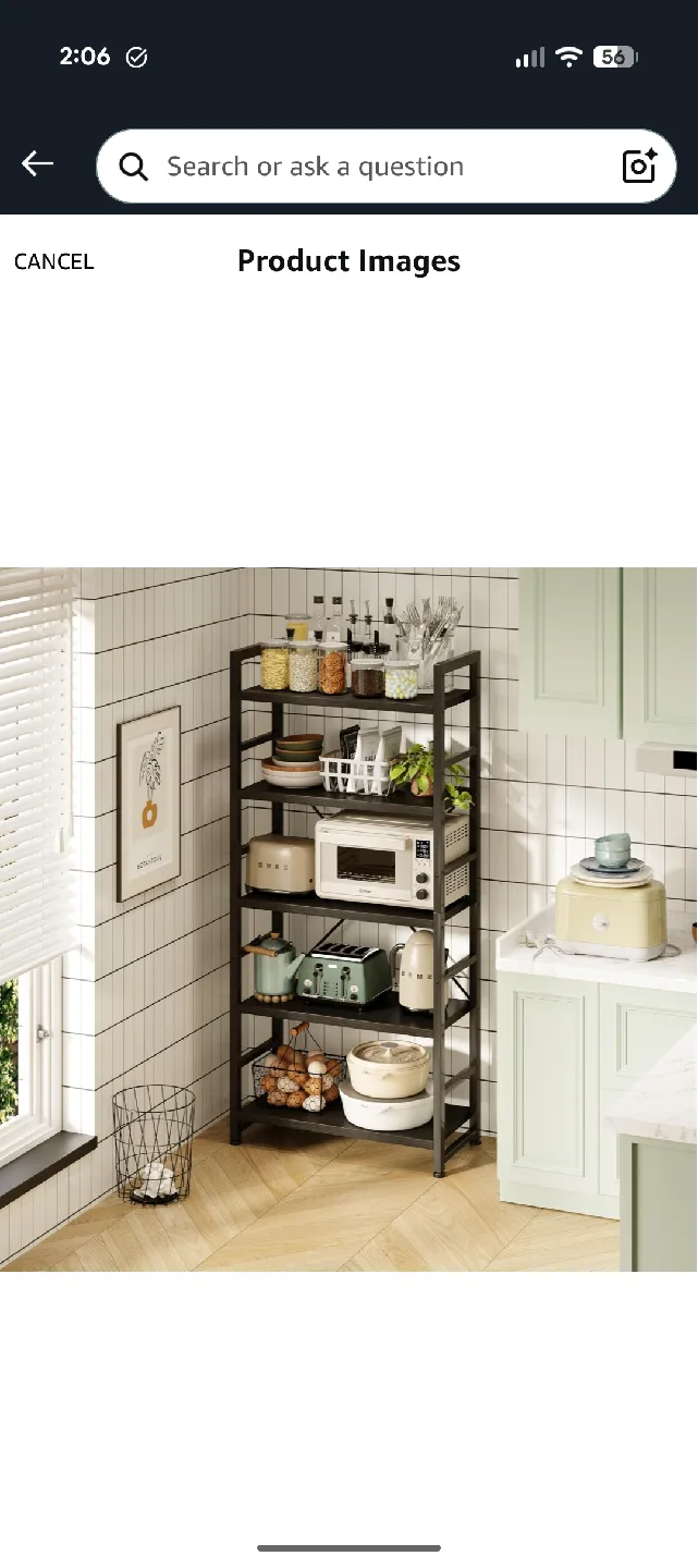 Black Metal 5-Tier Shelf image indicator(5)