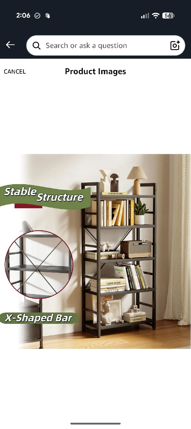 Black Metal 5-Tier Shelf image indicator(7)