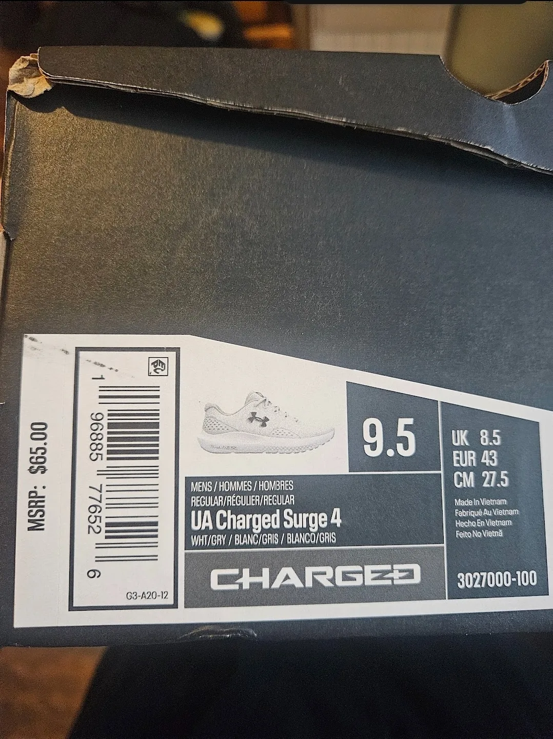 Under Armour Mens Charged Surge 4 Running Shoes image indicator(9)