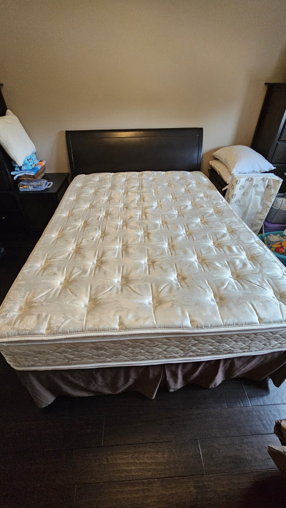 Queen Size Bed Frame, Mattress, & Boxspring - photo 2