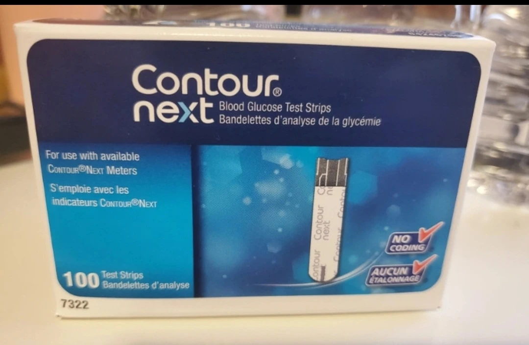 2 Contour Next Blood Glucose Test Strips - 100 Strips