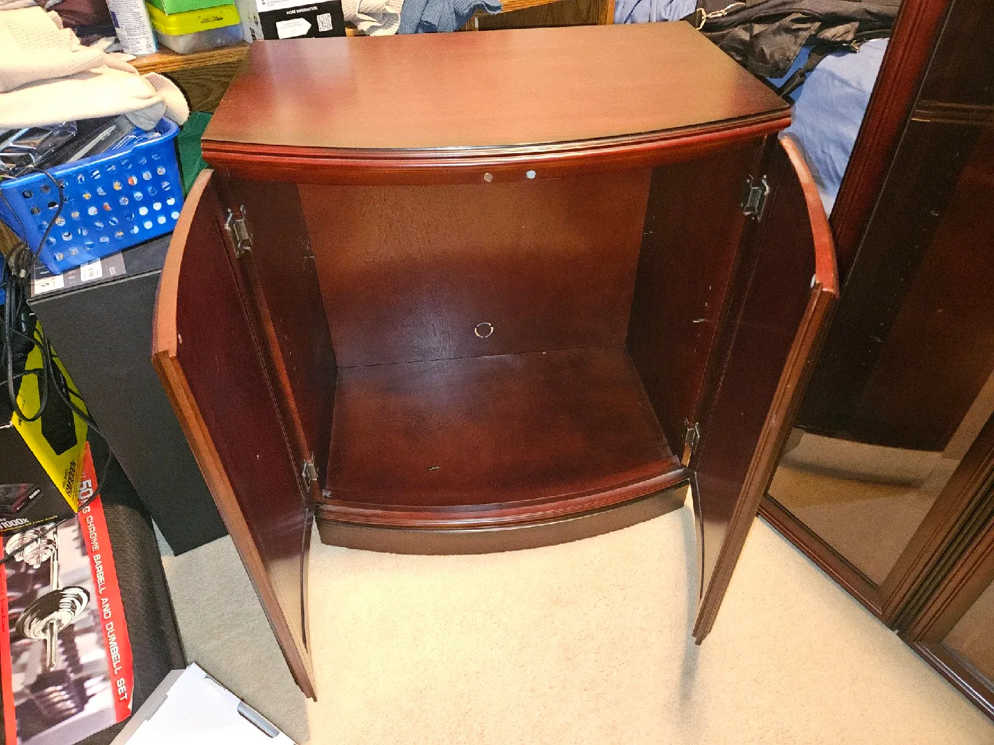 TWO Lovely Pieces of Bombay Mahogany Curio Cabinets image indicator(9)