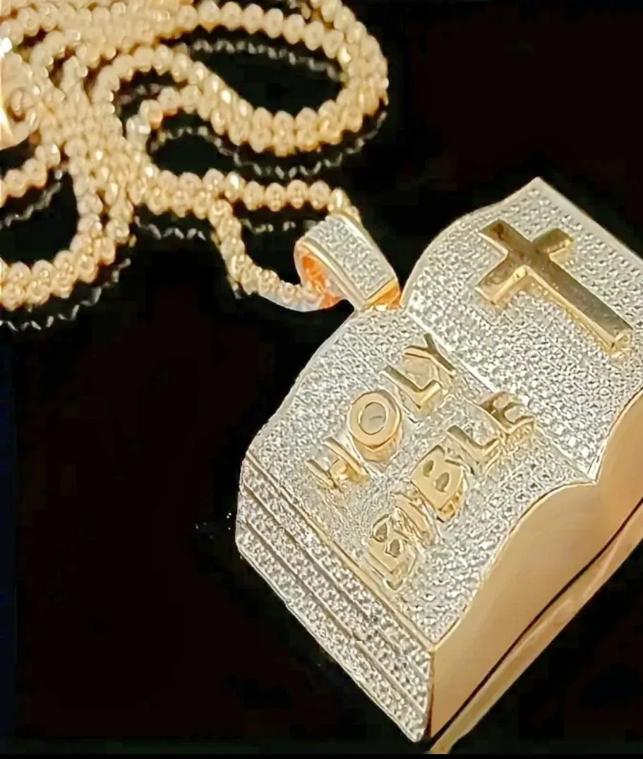 Gold Holy Bible Pendant Necklace image indicator(4)