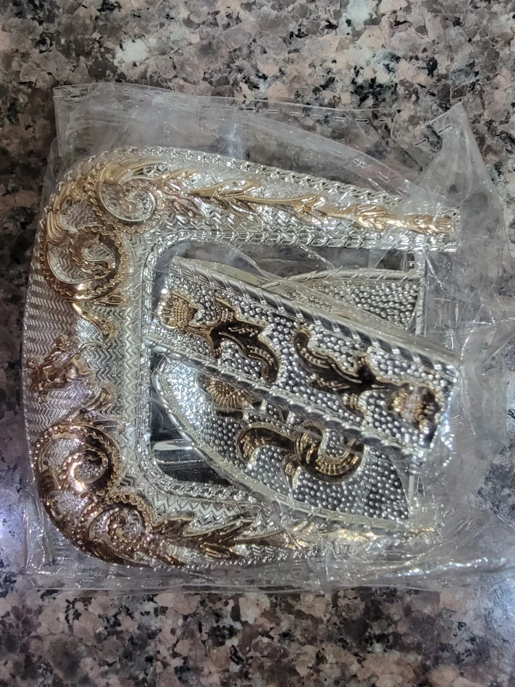 New Silver & Gold Belt Buckle