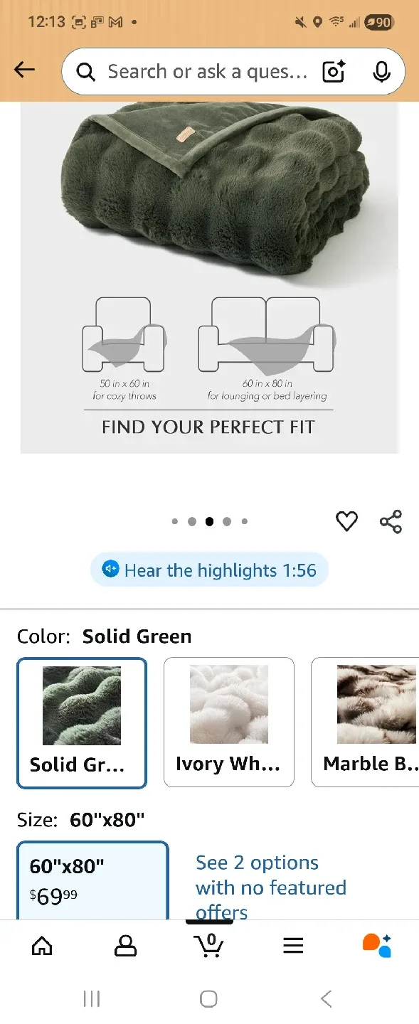 Green Throw Thick Blanket (60"x80") image indicator(3)