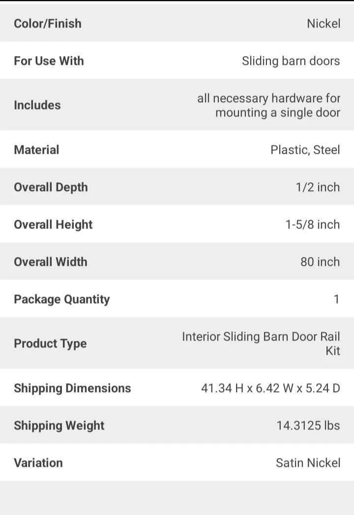 Interior Sliding Barn Door Rail Kit - 80 inch - photo 4