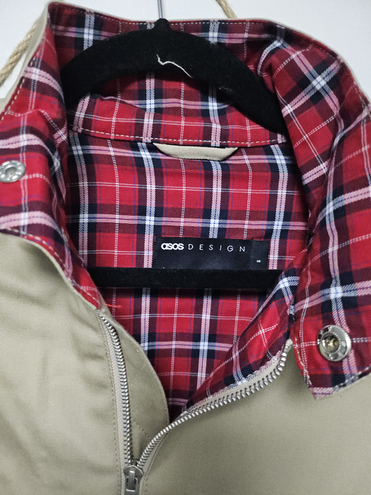 ASOS DESIGN Jacket - Beige with Plaid Lining, Size XS - photo 2