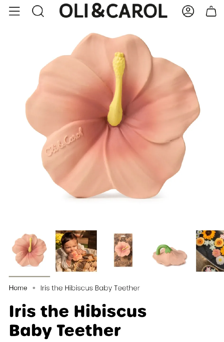 Oli & Carol Iris the Hibiscus Baby Teether image indicator(4)