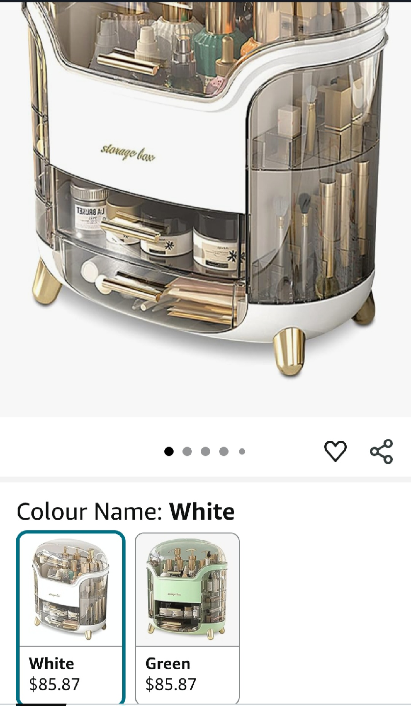 Portable LIGHT LUXURY MAKEUP ORGANIZER, White - photo 4