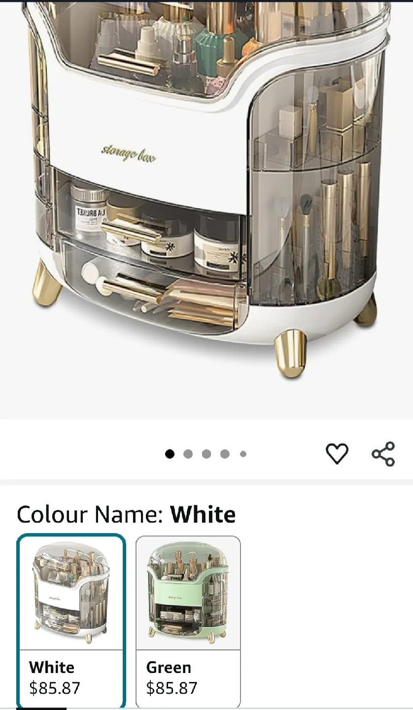 Portable LIGHT LUXURY MAKEUP ORGANIZER, White image indicator(4)