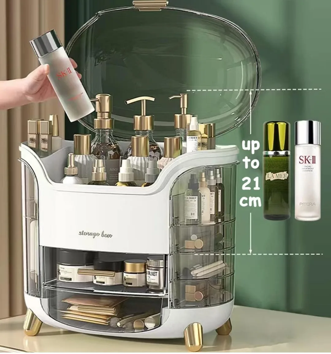 Portable LIGHT LUXURY MAKEUP ORGANIZER, White image indicator(7)