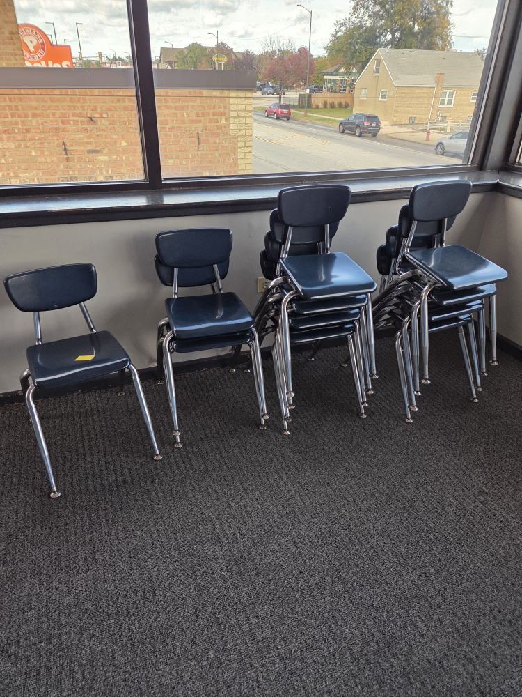 Preschool Size Stackable Blue School Chairs
