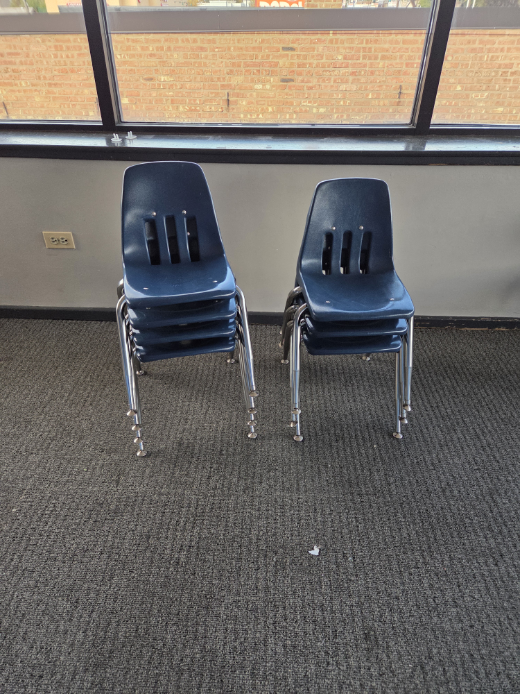 Preschool Size Stackable Blue School Chairs - photo 2