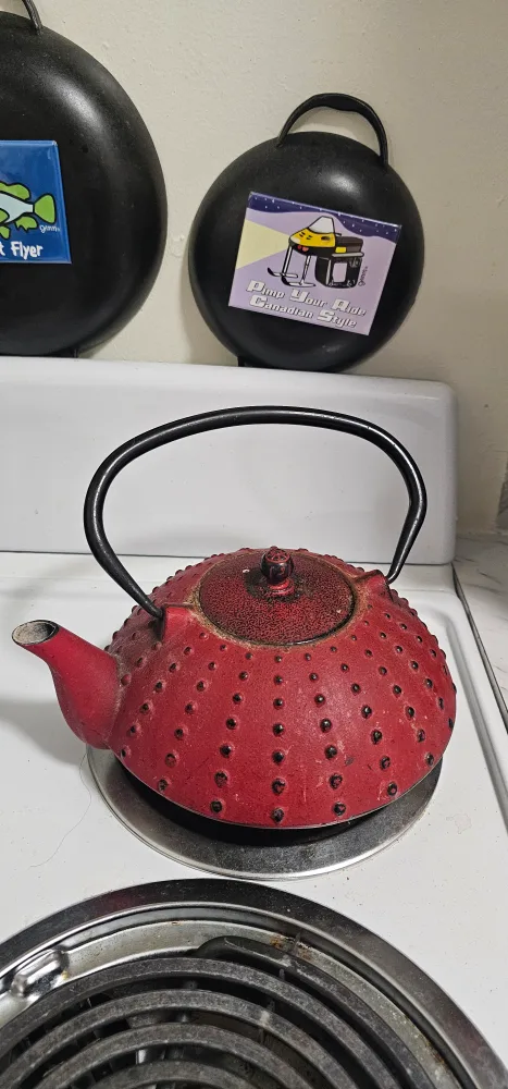 Red Cast Iron Teapot thumbnail