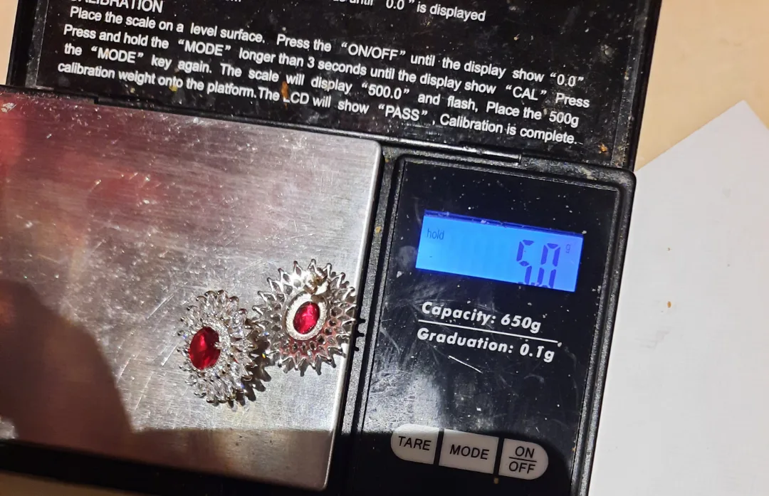 New Gorgeous Ruby CZ DIAMONELLE EARRINGS July birthstone image indicator(2)